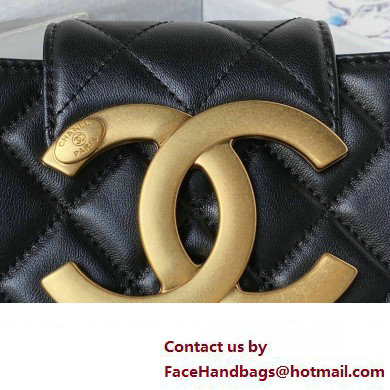 Chanel Lambskin  &  Gold-Tone Metal Shopping Bag AS4596 Black 2024